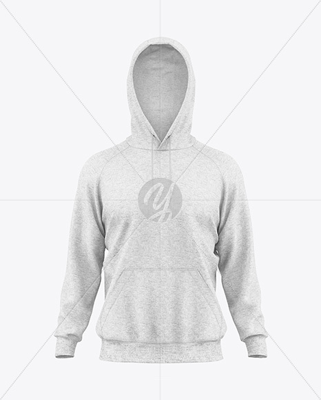Men's Heather Hoodie Mockup - Front View