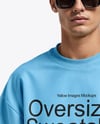 Man in Sunglasses Wearing an Oversize Sweatshirt Mockup
