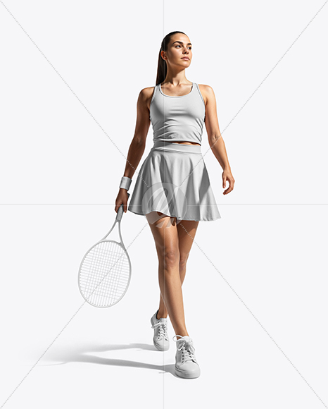Woman Wearing Tennis Uniform Mockup