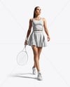 Woman Wearing Tennis Uniform Mockup