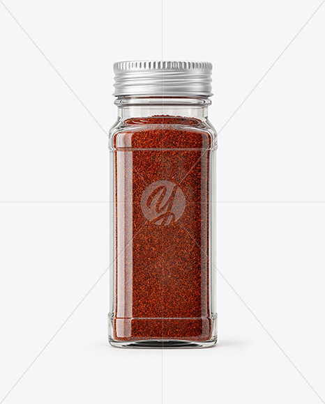 Glass Jar with Grounded Aleppo Pepper Mockup