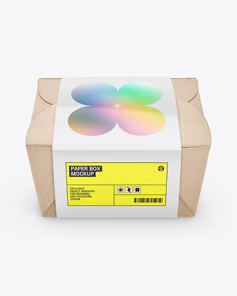 Kraft Paper Box in Glossy Sleeve Mockup - Premium PSD Mockups