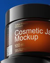 Two Amber Cosmetic Jars on the Glass Mockup