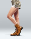 Combat Boots on Women's Legs with Jean Shorts Mockup