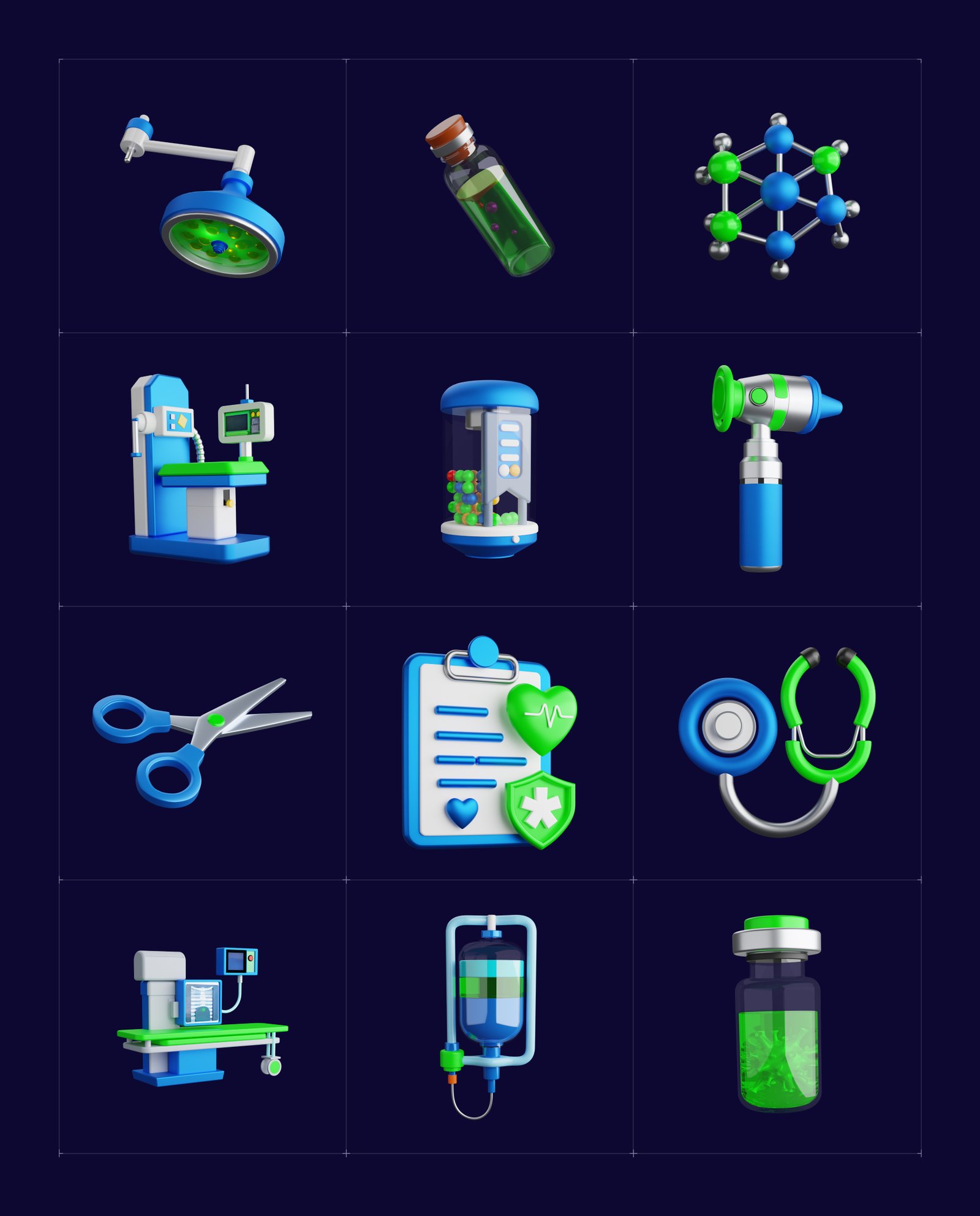 3D Medical Icons Collection