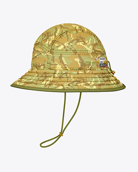 Twill Bucket Hat Mockup - Side View