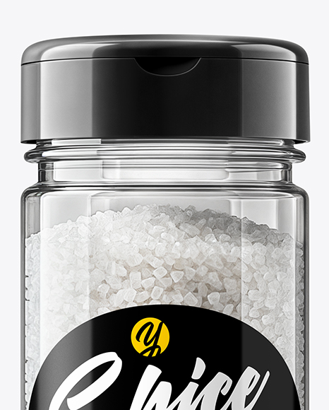 Jar with Coarse Sea Salt Mockup