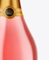 Clear Glass Pink Champagne Bottle Mockup