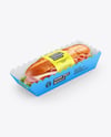 Paper Tray with Sandwich in Paper Sleeve Mockup