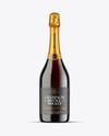 Green Glass Red Champagne Bottle Mockup