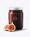 Glass Jar with Fig Jam & Fig Cut in Half Mockup
