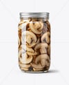 Glass Jar with Porcini Mushrooms Mockup