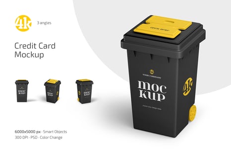 Rubbish Bin Mockup Set - Outdoor Advertising Mockups