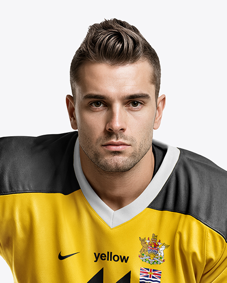 Man Wearing Full Ice Hockey Kit Mockup