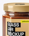 Hexagonal Jar with Chocolate Fudge Sauce Mockup
