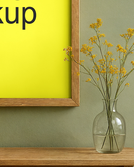 Framed Poster in a Living Room Mockup