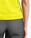 A Woman Wearing a Polo Shirt and Pants Mockup