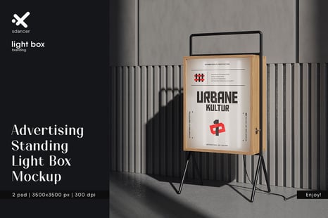 Advertising Floor Standing Light Box Mockup - Product Mockups