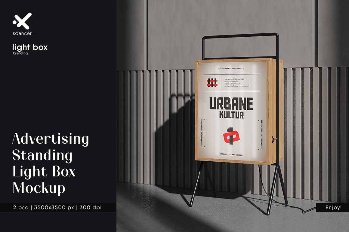 Advertising Floor Standing Light Box Mockup