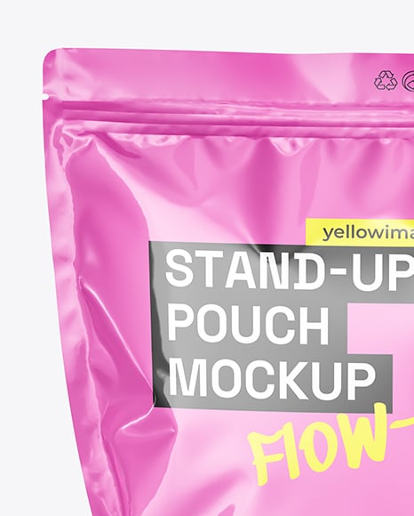 Glossy Stand-Up Pouch Mockup
