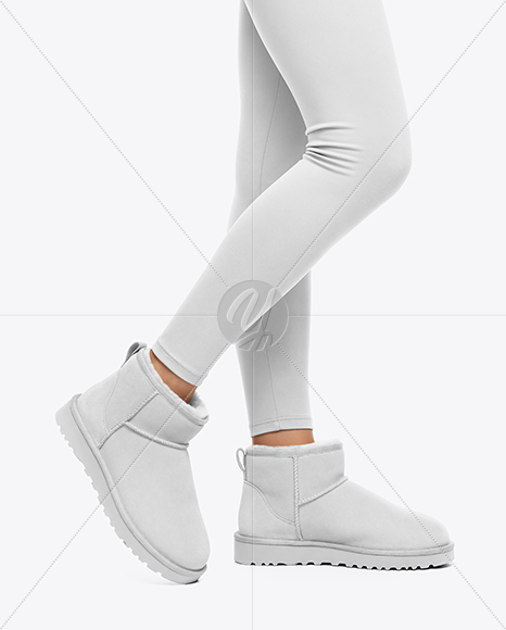 Pair of UGG Boots on Woman's Legs with Leggings Mockup