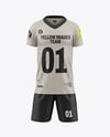 Kids V-Neck Sports Kit Mockup - Front View