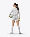 Female Goalkeeper Wearing Long Sleeve Soccer Jersey Mockup