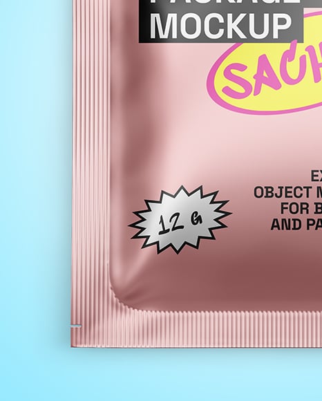 Matte Metallic Sachet Mockup