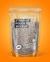 Frosted Stand-Up Pouch w/ Chia Seeds Mockup