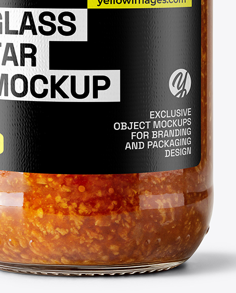 Clear Glass Jar with Meat Ragu Mockup