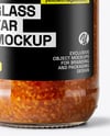 Clear Glass Jar with Meat Ragu Mockup