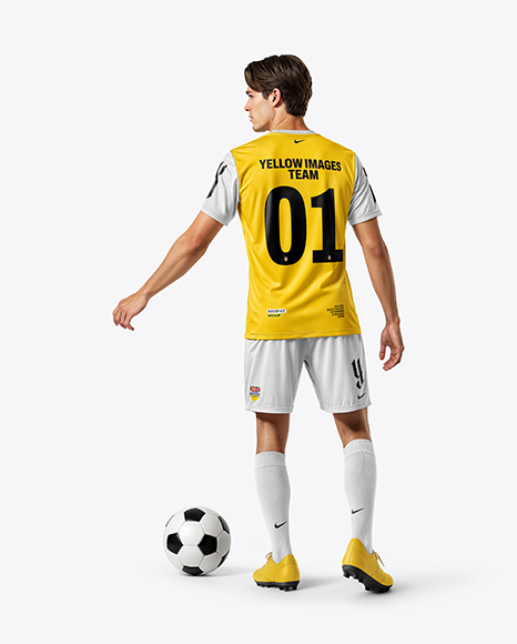 Soccer Player Wearing Jersey and Shorts Mockup - Football+Ball+Photoshop+Template+Hockey+Jersey+Jersey+Jersey+Design