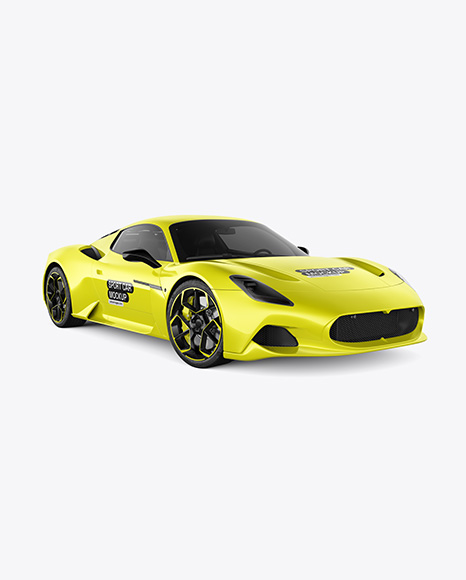 Sport Car Mockup - Front Half Side View - Vehicle wrap mockup