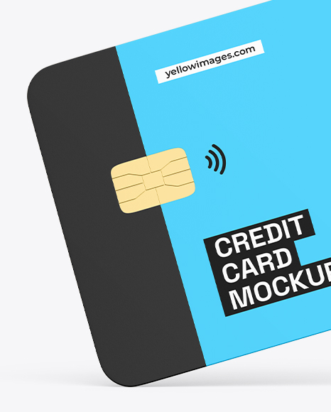 Credit Card Mockup – Half Floating View