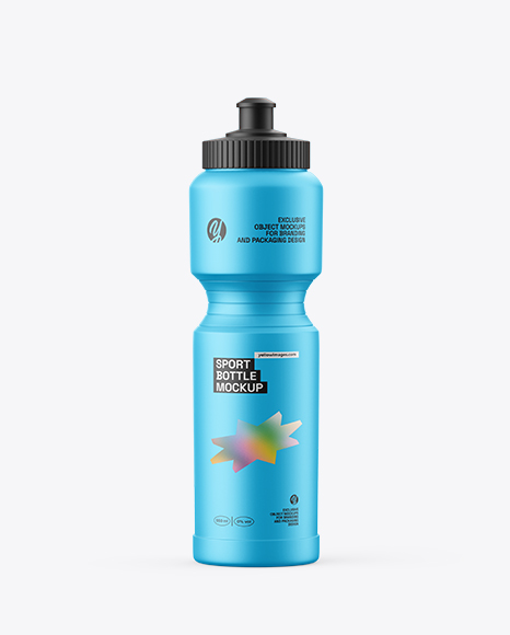 Matte Sport Bottle Mockup – Front View