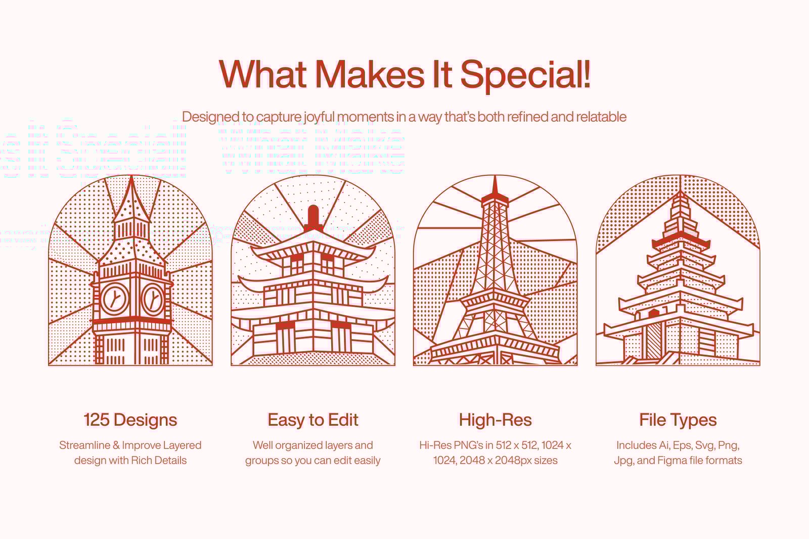 World Landmark Illustration Set