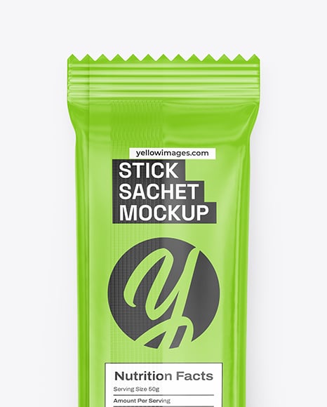 Glossy Stick Sachet Mockup