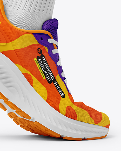 Running Shoes on Women's Legs Mockup