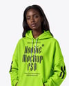 Afro-American Woman Wearing Hoodie and Cycling Shorts Mockup