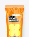 Glossy Stick Sachet Mockup