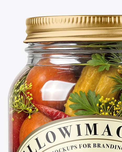 Jar with Pickles and Pickled Tomatoes Mockup