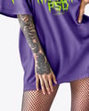Young Alt Girl Wearing Oversized T-Shirt & Bucket Hat Mockup