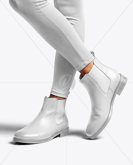 Chelsea Boots on Woman's Legs with Leggins Mockup