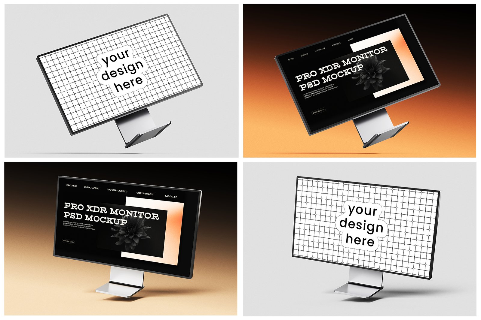 Pro Display XDR Monitor Mockup Set