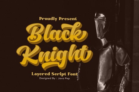 Black Knight Layered Typeface - Bold font