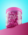 Plastic Jar with Gummies Mockup