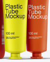 Pump Bottles with Tubes Mockup