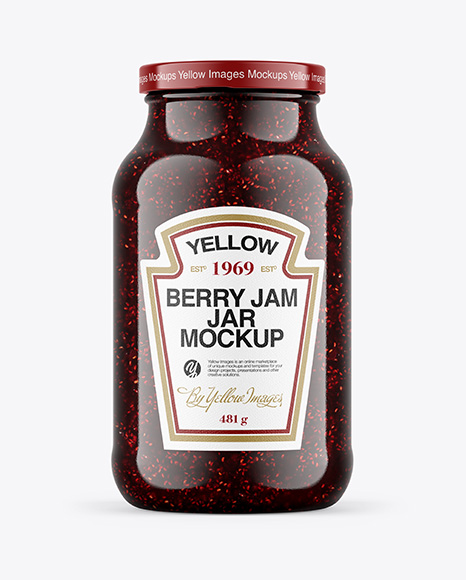 Raspberry Jam Jar Mockup