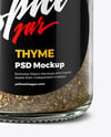 Glass Spice Jar with Thyme Mockup