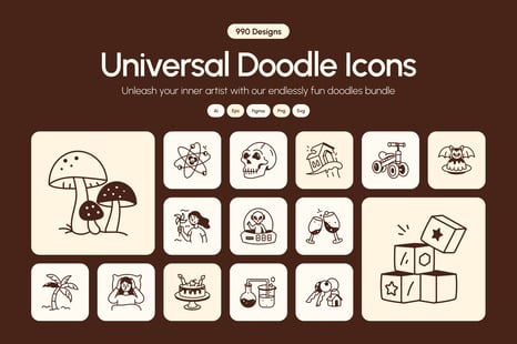 Universal Doodle Icons - Creative Store